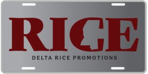 Delta Rice Promotions car tag